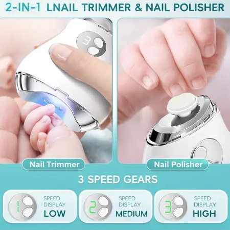 2-in-1 Electric Nail Trimmer Cutter