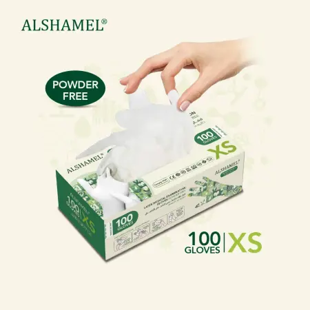 قفازات لاتكس للفحص الطبي خالية من البودرة – ALSHAMEL®