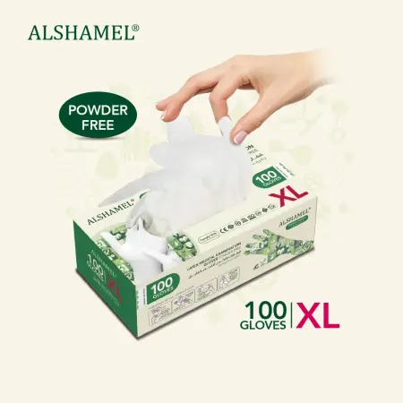 قفازات لاتكس للفحص الطبي خالية من البودرة – ALSHAMEL®
