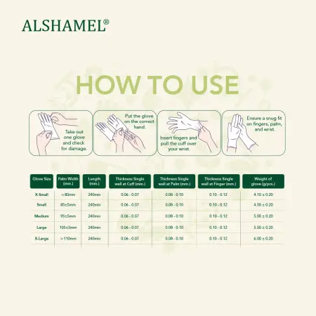 قفازات لاتكس للفحص الطبي خالية من البودرة – ALSHAMEL®