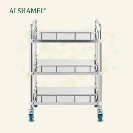 3-Tier Stainless Steel Instrument Trolley