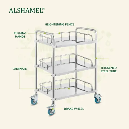 3-Tier Stainless Steel Instrument Trolley