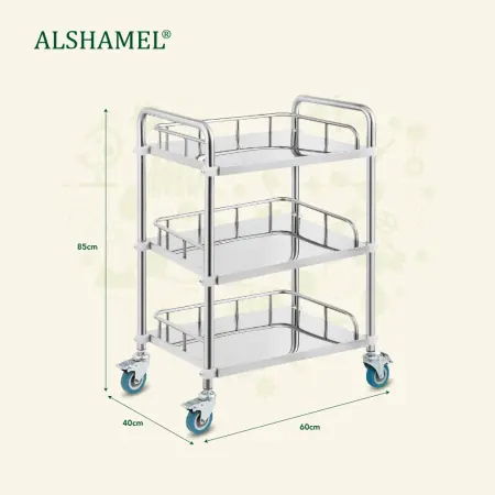 3-Tier Stainless Steel Instrument Trolley