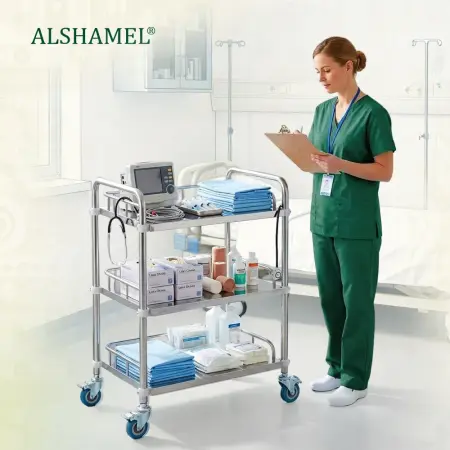 3-Tier Stainless Steel Instrument Trolley