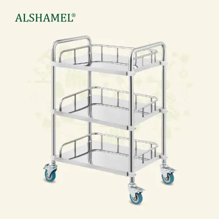 3-Tier Stainless Steel Instrument Trolley