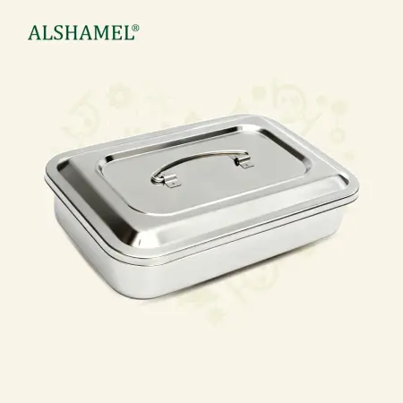 Stainless Steel Dental Sterilization Tray with Lid
