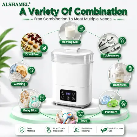Electric Baby Bottle Sterilizer & Dryer – 5-in-1 Steam Sterilization System
