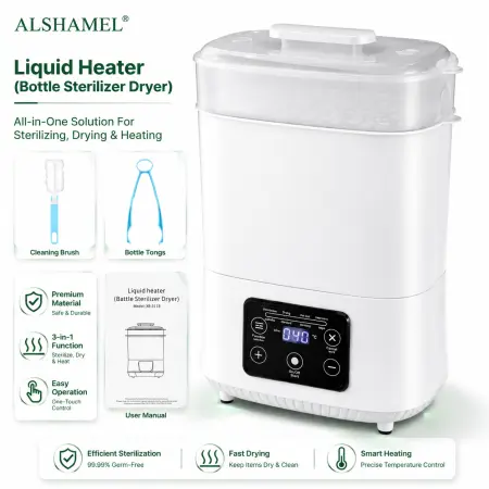 Electric Baby Bottle Sterilizer & Dryer – 5-in-1 Steam Sterilization System