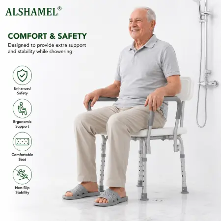 Shower Chair With Back & Arm