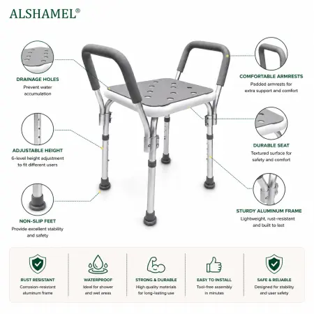 Shower Chair with Armrests