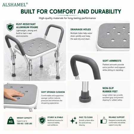 Shower Chair with Armrests