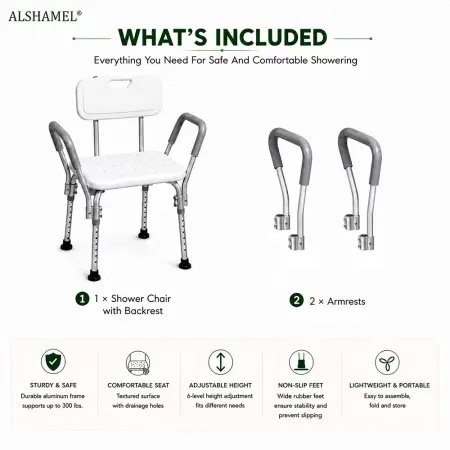 Shower Chair With Back & Arm
