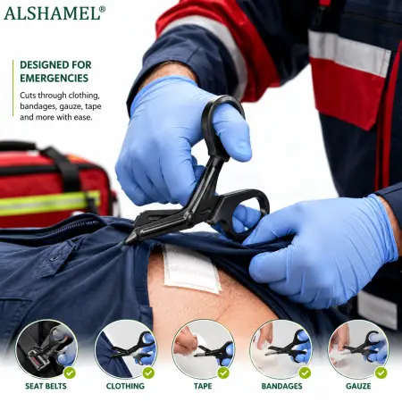 مقص إسعاف Medicut® أسود مطلي بالفلوريد مقاس 7 1/4 بوصة