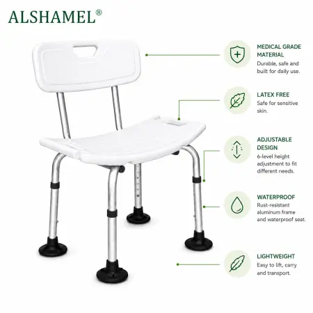 Shower Chair with Back Support