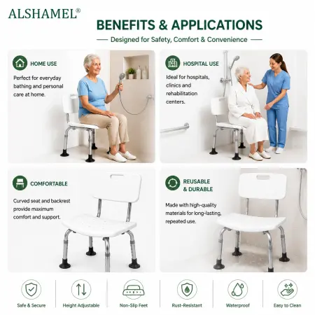 Shower Chair with Back Support