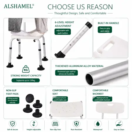 Shower Chair with Back Support