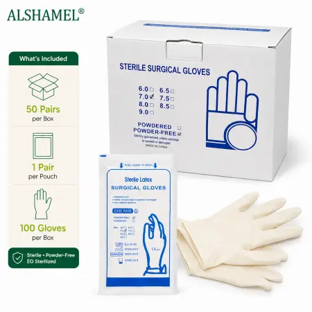 Sterile Latex Surgical Gloves, Powder Free
