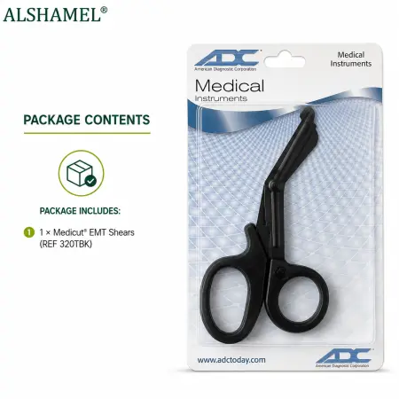 مقص إسعاف Medicut® أسود مطلي بالفلوريد مقاس 7 1/4 بوصة