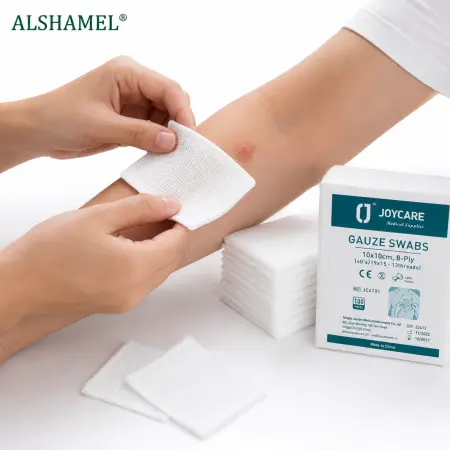 مسحات شاش 10 × 10 سم (8 طبقات)