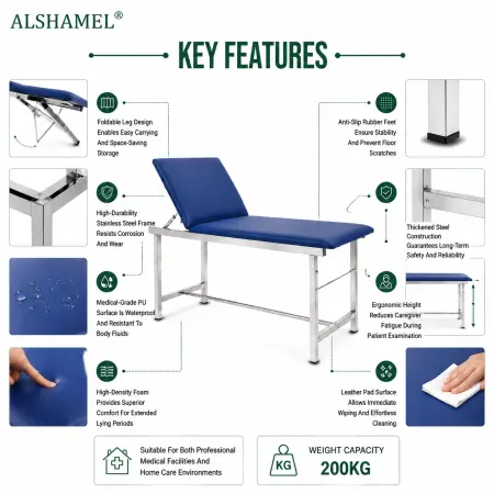 Stainless Steel Care Examination Bed
