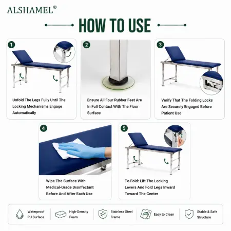 Stainless Steel Care Examination Bed