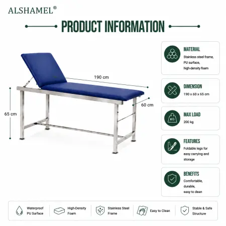 Stainless Steel Care Examination Bed