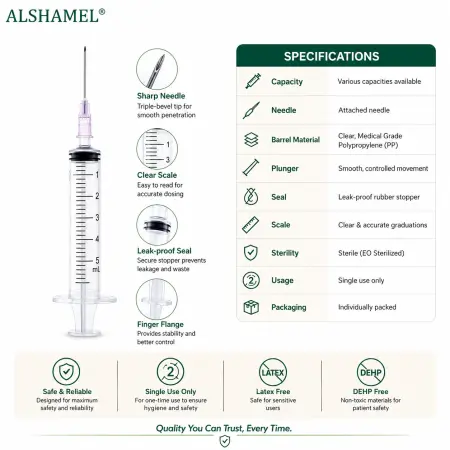 Disposable Syringe with Needle