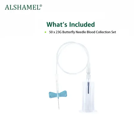 23G Butterfly Needle Blood Collection Set with Safety and Pre-Attached Holder
