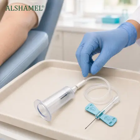 23G Butterfly Needle Blood Collection Set with Safety and Pre-Attached Holder