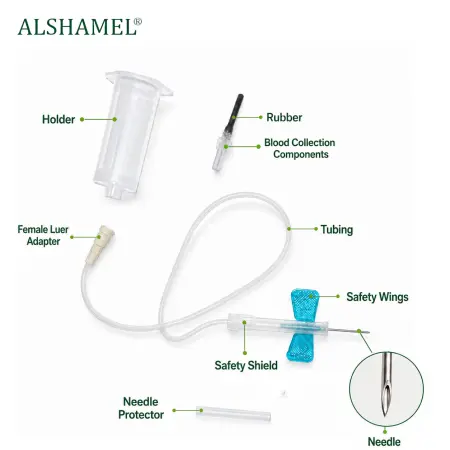 23G Butterfly Needle Blood Collection Set with Safety and Pre-Attached Holder