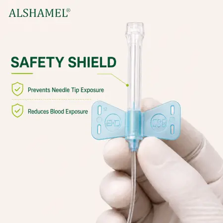 23G Butterfly Needle Blood Collection Set with Safety and Pre-Attached Holder