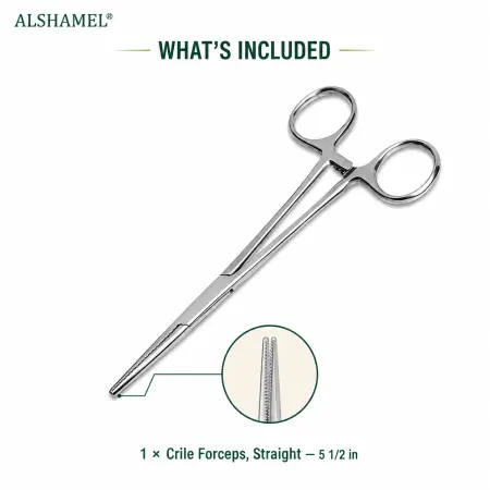 Crile Hemostatic Forceps, Straight, 5 1/2"