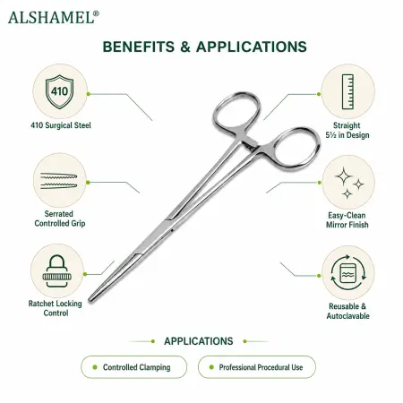 Crile Hemostatic Forceps, Straight, 5 1/2"