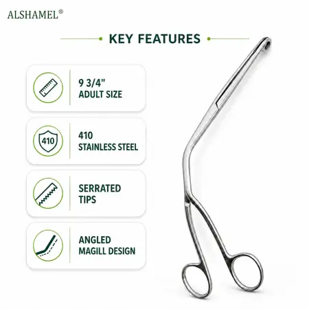 Magill Catheter Forceps, Adult, 9 3/4"