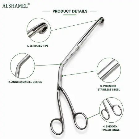 Magill Catheter Forceps, Adult, 9 3/4"