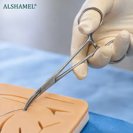 ملقط هالستيد الجراحي، منحني، ‎5 انش