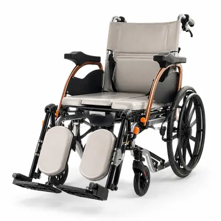 Foldable 3-in-1 Aluminium Shower, Commode & Mobility Wheelchair