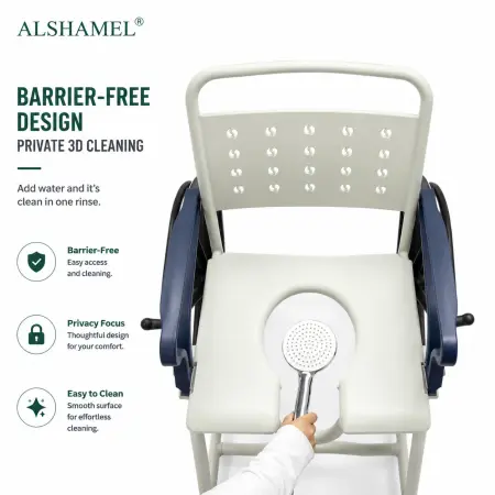 Rust-Proof 3-in-1 Shower, Commode & Mobility Wheelchair