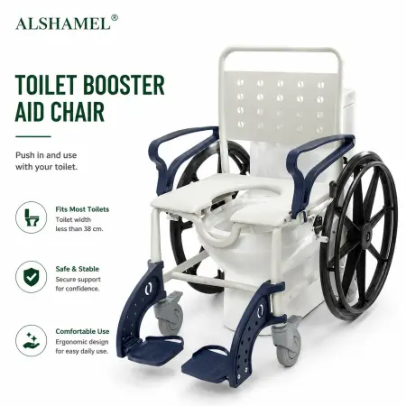 Rust-Proof 3-in-1 Shower, Commode & Mobility Wheelchair