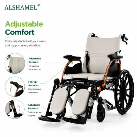 Foldable 3-in-1 Aluminium Shower, Commode & Mobility Wheelchair