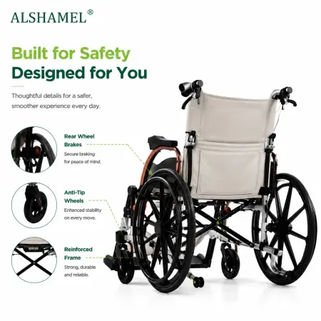 Foldable 3-in-1 Aluminium Shower, Commode & Mobility Wheelchair