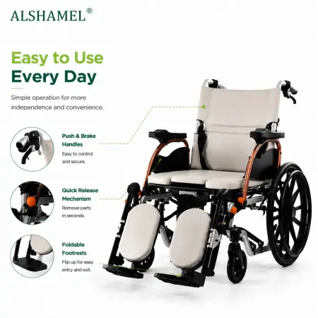 Foldable 3-in-1 Aluminium Shower, Commode & Mobility Wheelchair