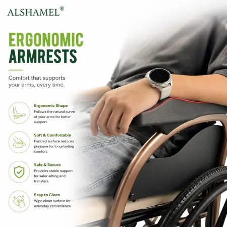 Foldable 3-in-1 Aluminium Shower, Commode & Mobility Wheelchair