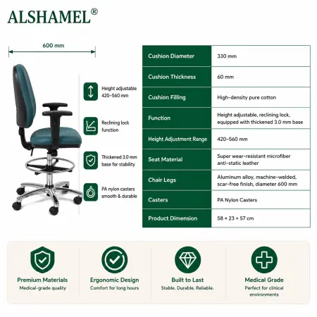 Lab Chair with Backrest