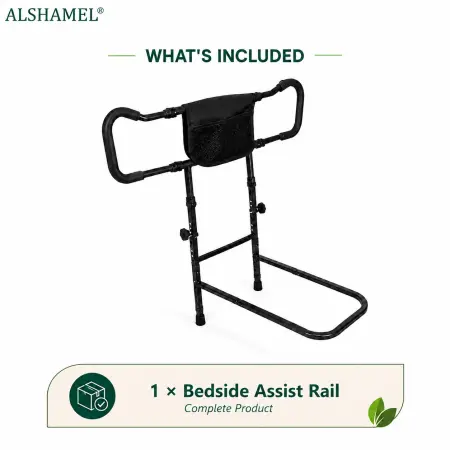 Elderly Extra-Wide Guardrail Armrest (180° Foldable + C-Buckles)