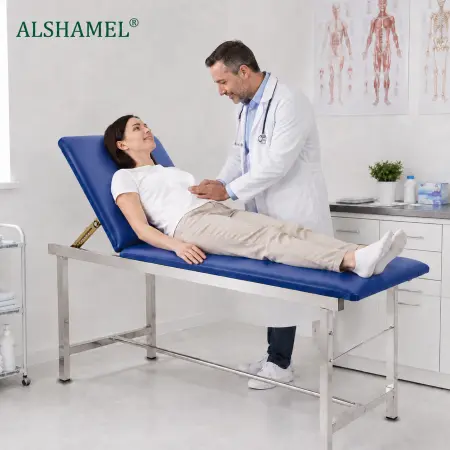 سرير فحص طبي من الفولاذ المقاوم للصدأ