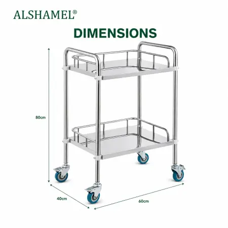 2-Tier Stainless Steel Instrument Trolley