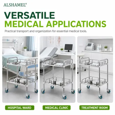 2-Tier Stainless Steel Instrument Trolley
