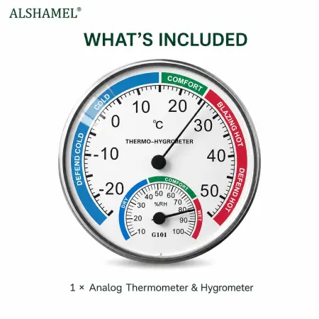 Analog Thermometer & Hygrometer Wall Mount