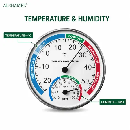 Analog Thermometer & Hygrometer Wall Mount